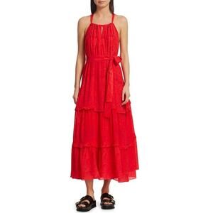 Chufy Huancayo Halter Lace Eyelet Maxi Dress Size Medium Large